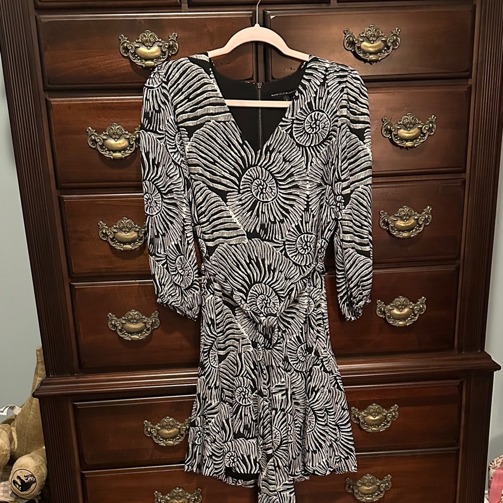 White House Black Market Black and White Floral Dress